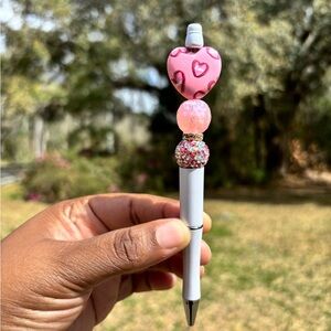 Custom Made Pink Heart Pen